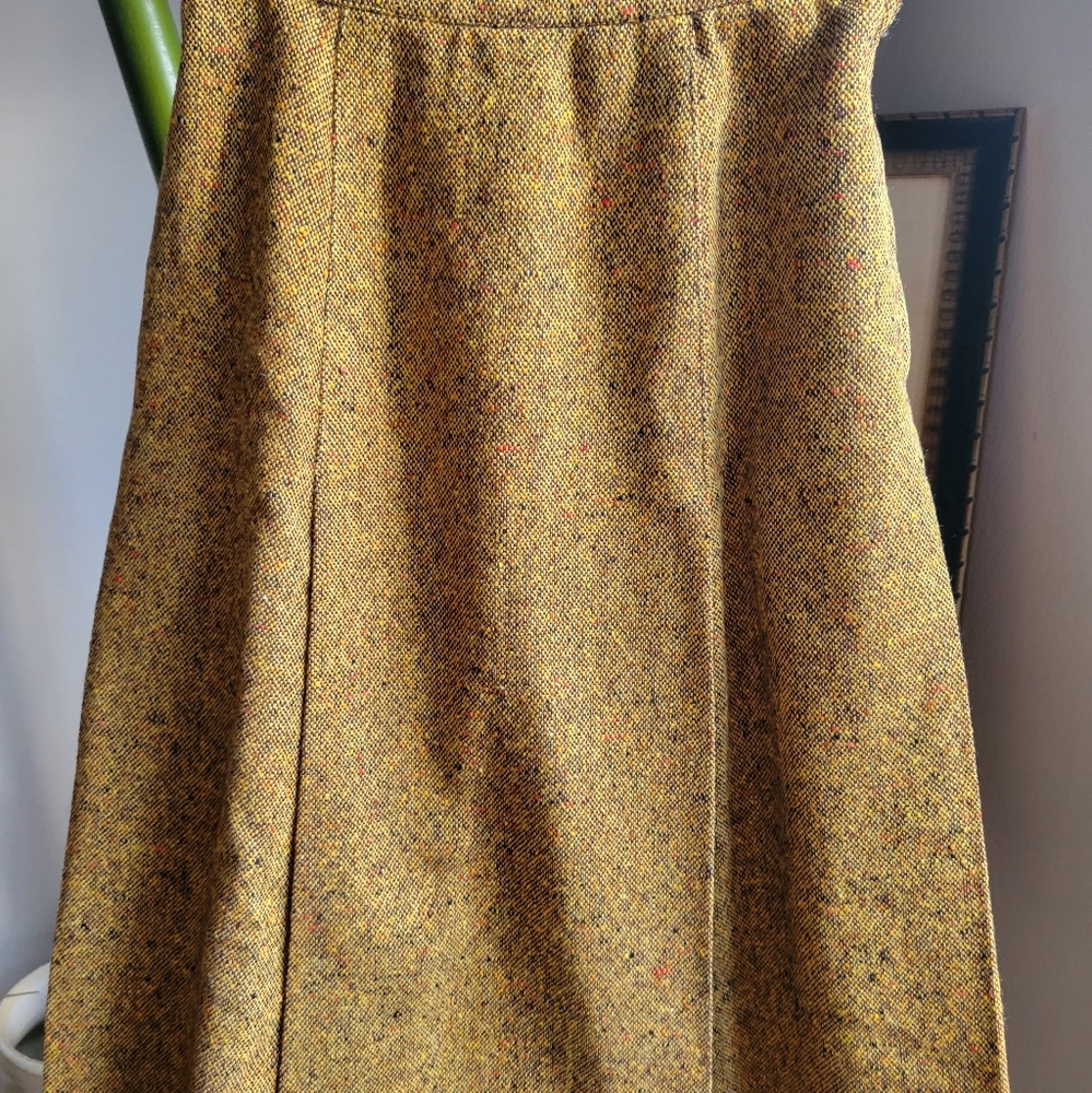 Vintage Saint Laurent Tweed Midi Skirt